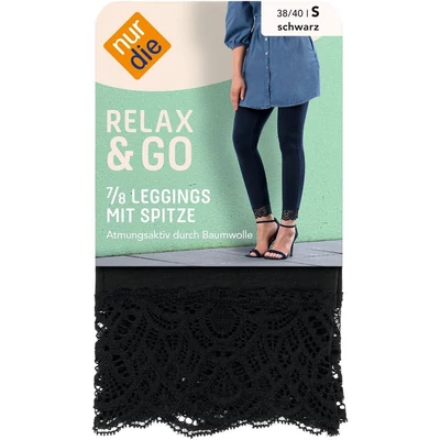 Csipkés aljú pamut leggings Nur Die